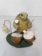 Wind &amp; Weather Handcrafted Resin Turtle Playing Drums with Bell Figurine - £22.76 GBP