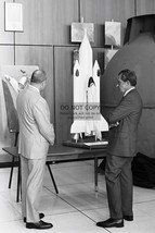 President Richard Nixon & Lyndon Johnson Examing Nasa Space Shuttle 4X6 Postcard - $6.49