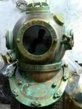Rare Antique Diving Divers Helmet Mark V Vintage Navy Us Sea Deep Scuba Helme - £158.99 GBP