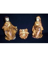 Vintage Holy Family Large Chalkware  7&quot; Mary Joseph &amp; Jesus Figures Eart... - $475.75 MXN