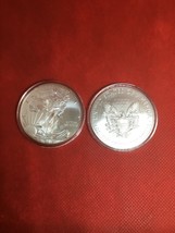TWO 2013 American Eagle 1 Oz Silver Dollar Coins - - £72.70 GBP
