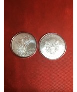 TWO 2013 American Eagle 1 Oz Silver Dollar Coins - - £72.32 GBP