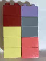 Lego Duplo 2x2 Lot Of 10 Pieces Parts Yellow Red Gray - £7.11 GBP