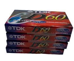 4 Lot Tdk D60 High Output Audio Cassette Tapes (Blank IECI/TYPE I) New And Seale - £8.61 GBP