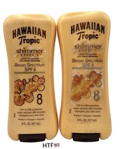 2x Hawaiian Tropic Shimmer Effect Lotion Sunscreen spf 8 with Mica Minerals 6 OZ - £61.10 GBP