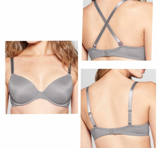 Auden Mesh Demi Coverage Unlined Bra Rocket City Gray 34A NEW - £15.98 GBP