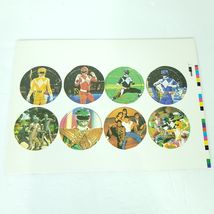 Mighty Morphin Power Rangers Pogs Vintage New Unpunched Sheet 8 Milk Caps - $16.82