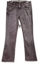 Miss Me Jeans Sz 30 JP4009 Seattle Gray Denim Flap Pockets Flared  Whiskering - £17.86 GBP