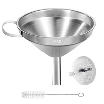 Stainless Steel Kitchen Funnel, 4.3-Inch Food Grade Metal Funnel With St... - £12.63 GBP