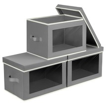 Storage Bins With Lids, Fabric Storage Cubes With Window, Foldable Storage Boxes - £33.40 GBP