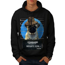 Wellcoda Pug Animal Criminal Mens Hoodie, Arrest Casual Hooded Sweatshirt - £25.79 GBP+