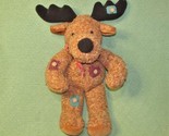 21&quot; MTY MOOSE PLUSH PATCHWORK PATCHES WOODEN BUTTONS STUFFED ANIMAL TAN ... - £21.19 GBP