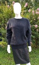 Marco Pecci Black Angora wool puff sleeve sweater size 40 fits S\M - £51.78 GBP