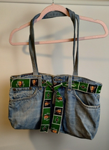 Levi&#39;s Jeans Custom Made Denim Bag Satchel - Upcycled Purse Tote - Marsh... - £17.90 GBP