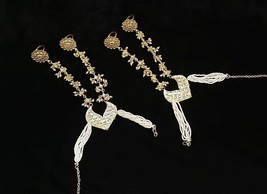 Indian Kundan Hathphool Handcuffs Pair Meena Punjabi Muslim Jewelry Set ... - £24.18 GBP