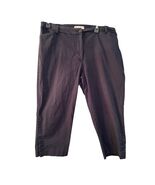 Talbots Plus Cropped Pants Womens 16W Blue Button Hem Stretch Casual Cla... - $13.09