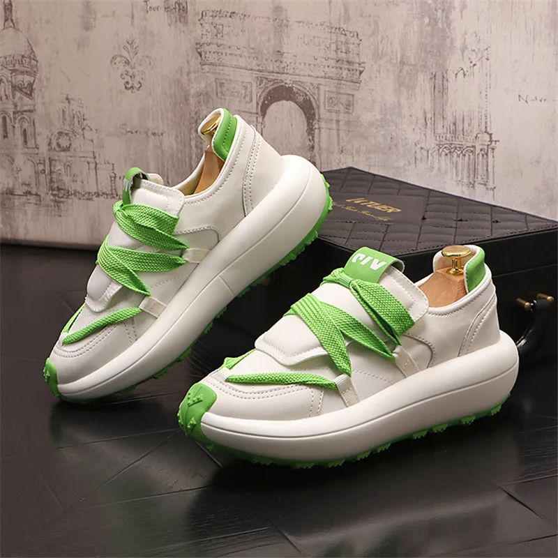 Best Sneakers Fashion Men  Platform Casual Shoes Lac-Up Mens Shoes Lightweight V - £82.14 GBP