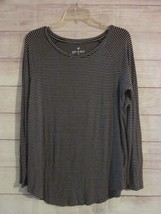 American Eagle Soft &amp; Sexy Medium Stripe Long Sleeve Shirt Brown White - $14.99