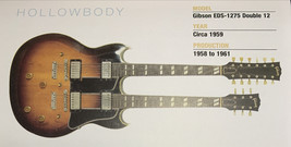 Circa 1959 Gibson EDS-1275 Double 12 Body Guitar Fridge Magnet 5.25"x2.75" NEW - £3.03 GBP