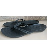 CROCS Isabella Womens Size 6 Black Slip On Strappy Thong Flip Flop Sanda... - $404.94 MXN