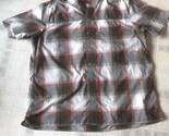 Eddie Bauer Short Slv Shirt Mens Brown Check Polyester Blend Button Down... - $31.18
