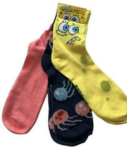 SpongeBob Squarepants 3 Pair Socks Shoe Sz 6-12 Jelly Fish Patrick Mens ... - £19.27 GBP