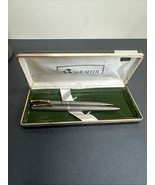 Vintage Sheaffer Pen &amp; Pencil Set w/ Case – Needs Polishing, Pen Stuck, ... - $150.00
