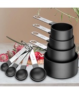 1 Set Measuring Cups And Spoons 8 Piece Stackable Stainless Steel Handle... - £22.26 GBP