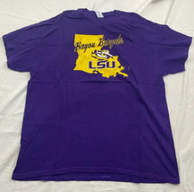LSU Tigers Gildan T-Shirt Men&#39;s XL Purple Bayou Bengals Crew Neck Short Sleeve - £12.39 GBP