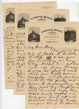 3 Page Hand Written Letter on National Hotel Topeka Kansas Stationery 19... - $17.82