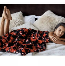 Victoria’s Secret Floral Plush Sherpa Blanket Red Roses Romantic Limited Edition - $35.64