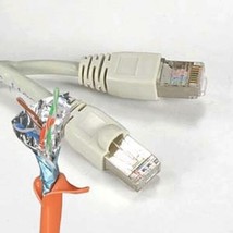 250'Ft Cat5E Shielded 26-Awg Stp Patch Ethernet Network Cable Gray Solid Copper - £71.10 GBP