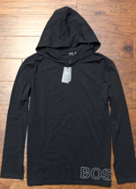 HUGO BOSS Hombre Identidad Negro Corte Slim Algodón Elástico Capucha Camisa XL - £35.03 GBP