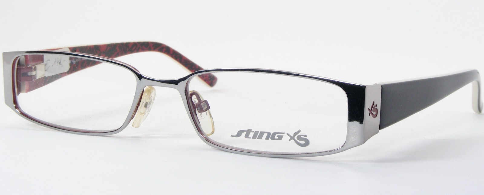 Sting Von De Rigo VSJ371 0598 Silber/Bordeaux/Schwarz/Creme Brille 48-14... - £49.60 GBP