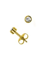 4mm Set of 3 Pairs 24k Surgical Stainless Steel Ear Piercing April Stud ... - $20.56