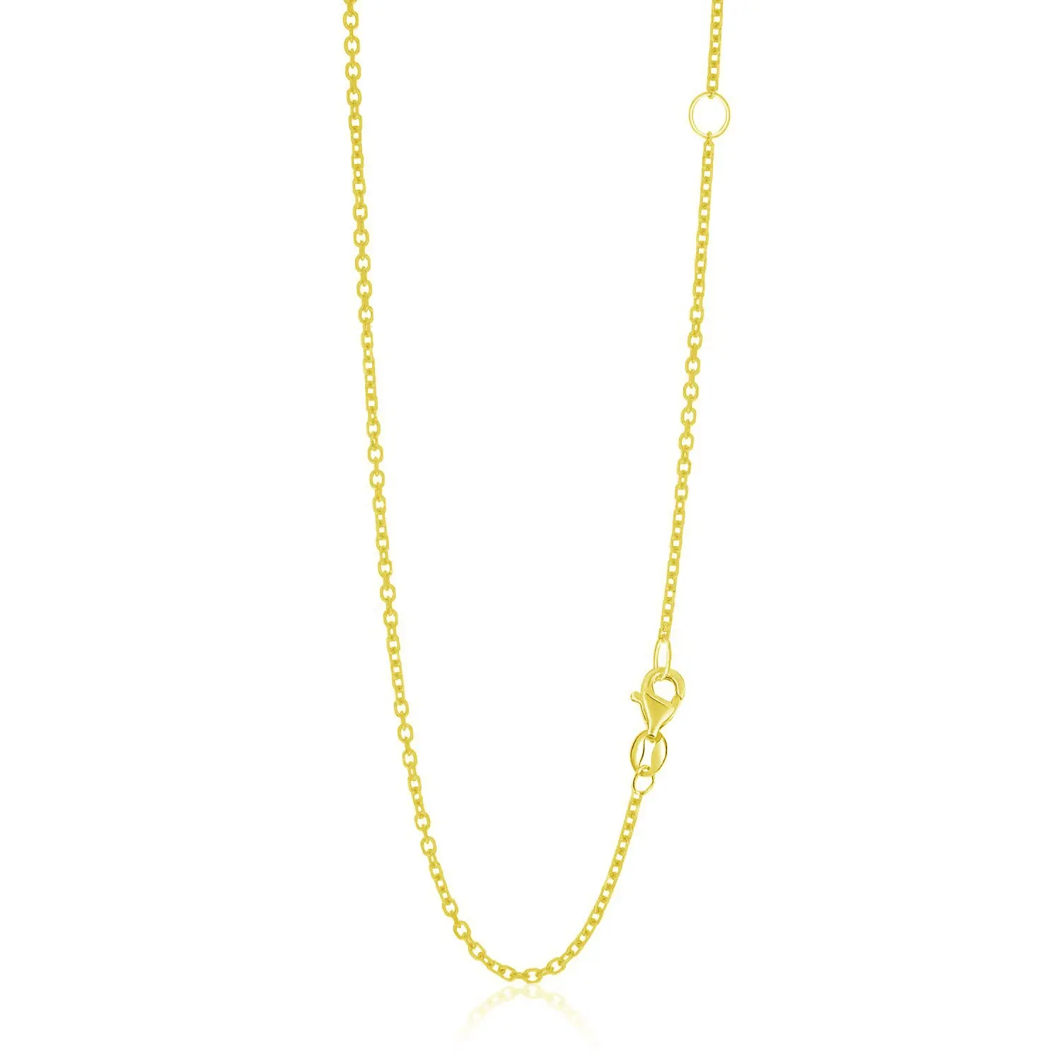 14k Yellow Gold Adjustable Cable Chain 1.5mm - 18 inch - $533.39 CAD