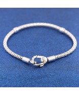 925 Sterling silver Studded Clasp &amp; Chain Bracelet 593681C00 - $39.10 CAD+
