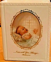 Christening Baptism Bible Bank I AM WITH YOU ALWAYS Gods Treasure 2001 R... - £12.67 GBP