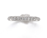 Narrow Platinum Band with Row of Six Round Genuine Natural Diamonds (#J6... - $336.60