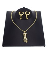18k Layered Real Gold Filled Children set Necklace Pendant earrings 18&quot; - $26.45 CAD