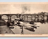 Old Roman Bridge with Steamship Landing Trier Germany UNP WB Postcard P7 - $4.90