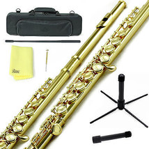 Sky Gold Plated C Close Hole Flute w Case, Stand, Cleaning Rod, Cloth and More - £159.86 GBP