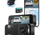 Dash Camera For Cars, 8K Full Uhd Dash Cam Front And Rear Inside With Ap... - £133.76 GBP