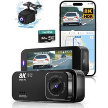 Dash Camera For Cars, 8K Full Uhd Dash Cam Front And Rear Inside With Ap... - £135.88 GBP