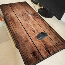 Large Mouse Pad Gaming Locking Edge Desk Mat Laptop Computer Pc Brown Wood Grain - £8.60 GBP+