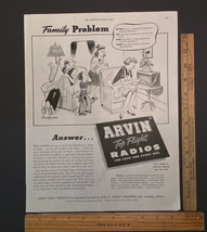 Vintage Print Ad Arvin Top Flight Radios Family Cartoon 1945 Ephemera 13... - £9.31 GBP