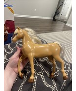 Mattel Barbie Light Brown Plastic Horse 9.75&quot; Tall 2013 Pretend Play Hor... - $14.58