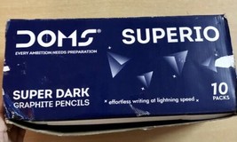 10 Box X Doms SUPERIO super dark Graphite 10 pencils sharpener eraser in Tin Box - $140.09