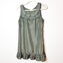 Urban Outfitters Pins &amp; Needles Green W/White Polka Dot Silk Baby Doll D... - £15.56 GBP