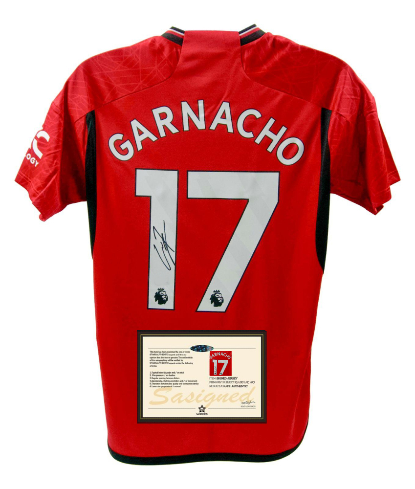 Alejandro Garnacho SIGNED Man United Signature Jersey + COA 23/24